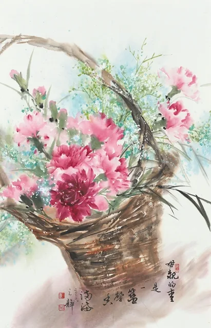 藝文研習成果展－《花語》袁之靜師生水墨畫展 - 台中市大墩文化中心
