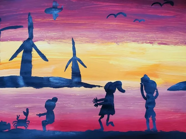 兒童美術研習班成果展-美麗的夕陽剪影 - 台中市港區藝術中心